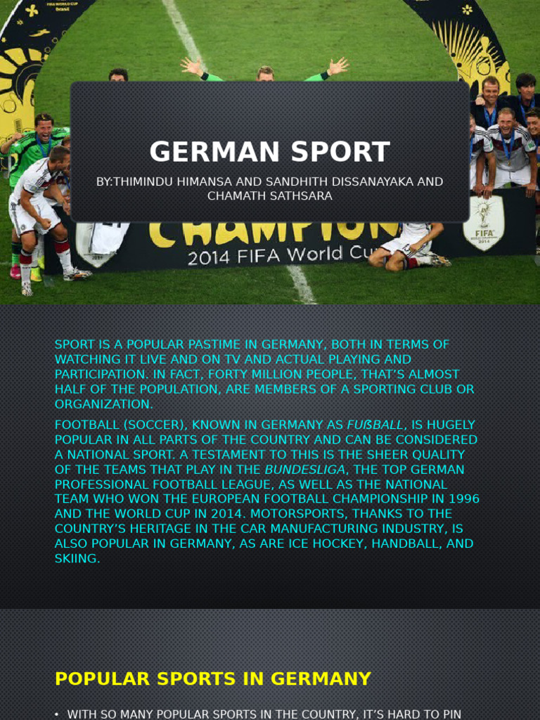 Popular Sports in Germany | PDF | Formula One | Sports