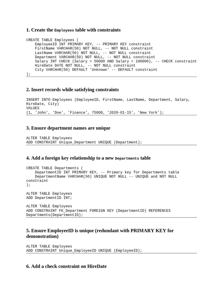 SQL Part 4 Practice Questions and Answers | PDF | Computer Programming ...