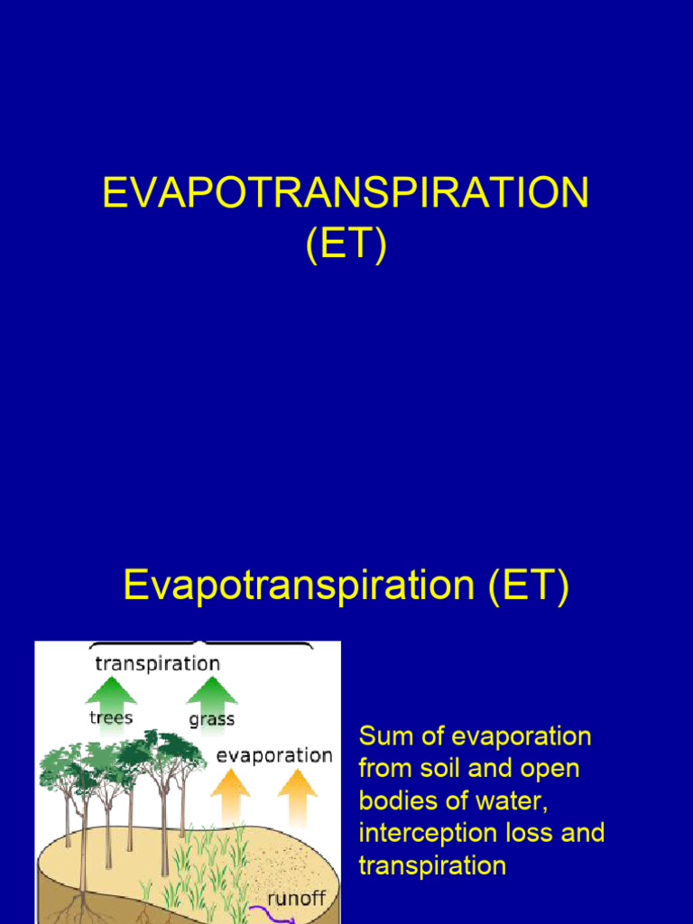 Understanding Evapotranspiration (ET) | PDF | Evapotranspiration ...