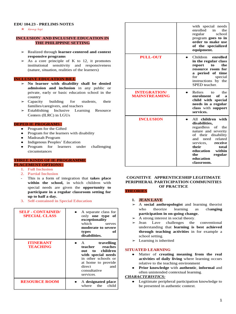 Inclusive Education in the Philippines | PDF | Inclusion (Education ...