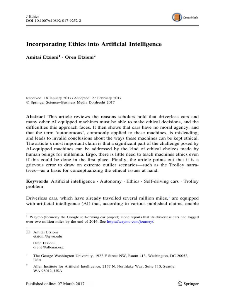 Ethics in Autonomous AI Decisions | PDF | Artificial Intelligence ...