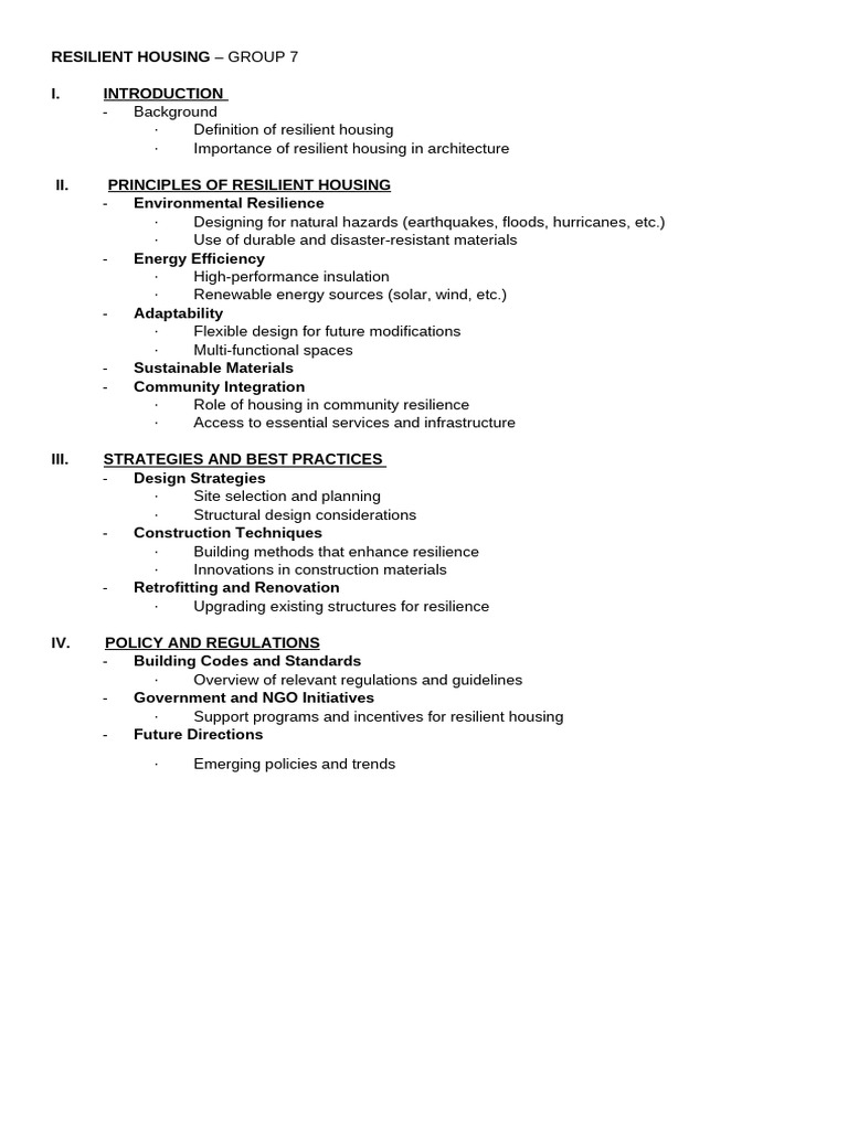 RESILIENT HOUSING | PDF