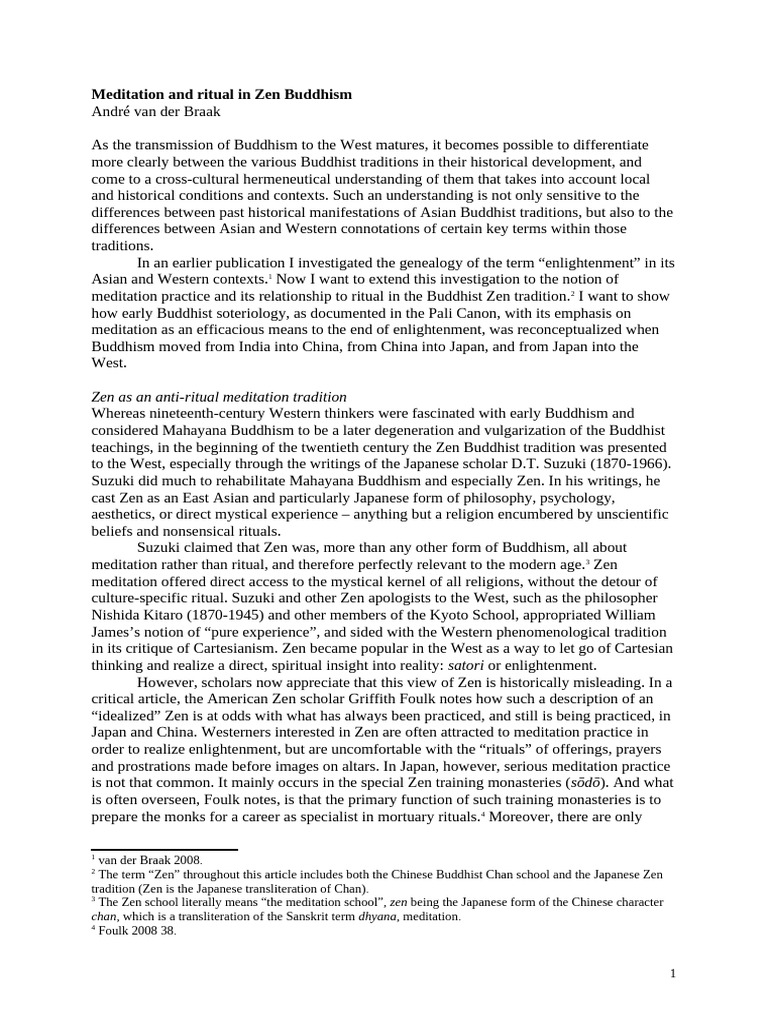 Meditation and Ritual in Zen Buddhism | PDF | Zen | Buddha Nature