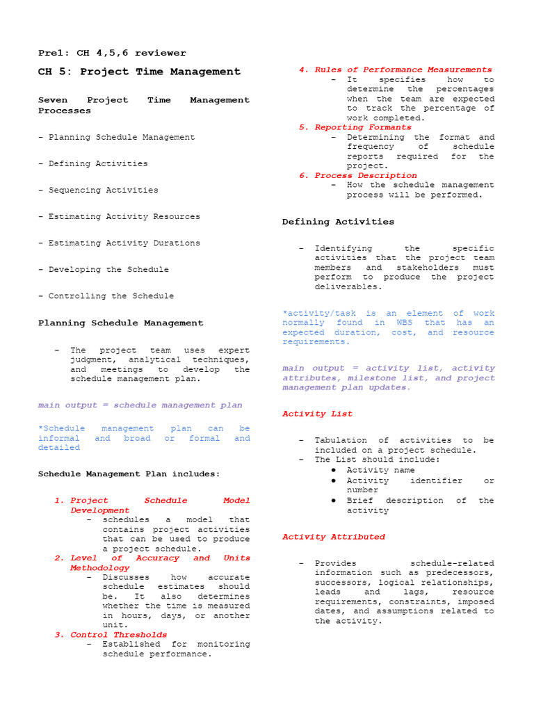 Project Time Management Overview | PDF | Risk | Risk Management