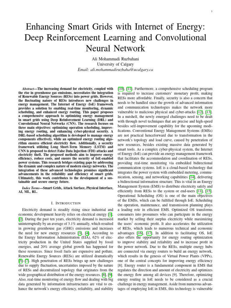 Smart Grid Optimization with AI Techniques | PDF | Internet Of Things ...