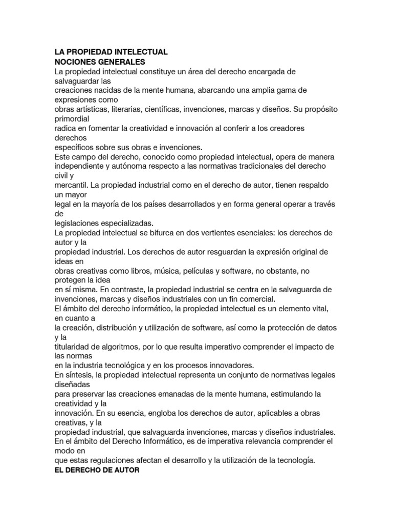 La Propiedad Intelectual PDF Blanco | PDF | Autor | Propiedad intelectual