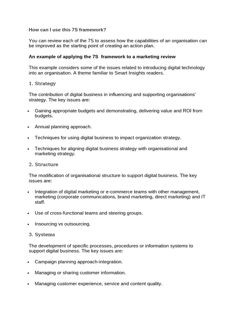 How To Use 7S Framework | PDF | Digital Marketing | Marketing