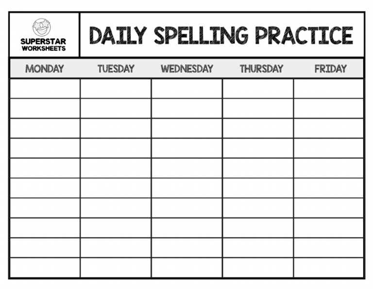 Daily Spelling Blank | PDF