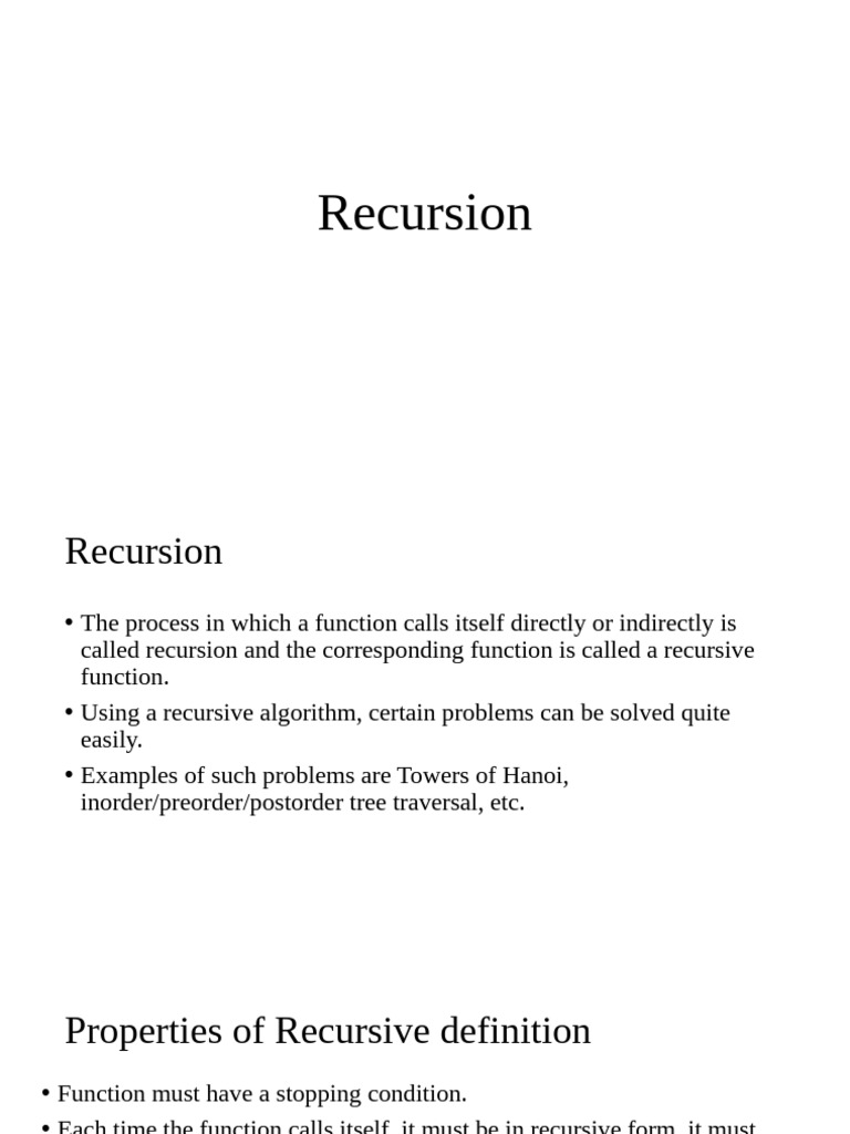 Recursion | PDF | Control Flow | Algorithms