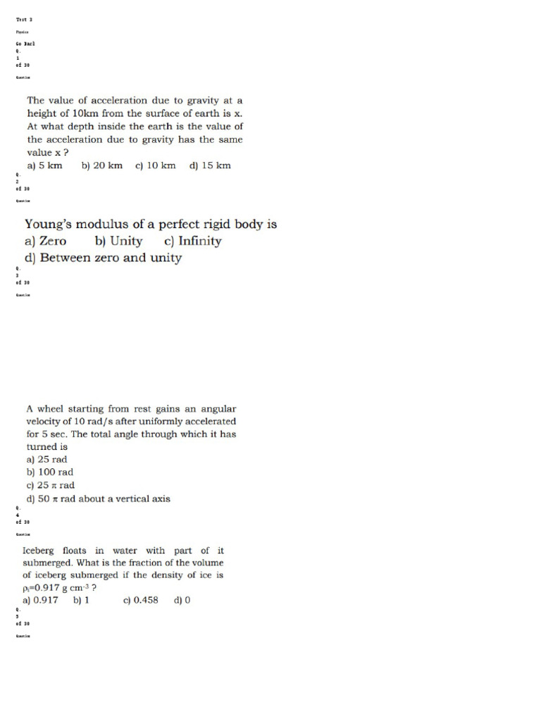 Test 3: Physics | PDF