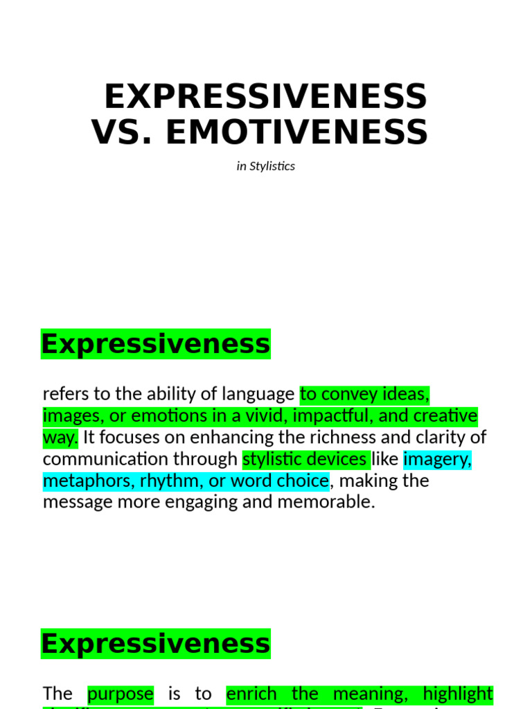 Expressiveness vs. Emotiveness in Language | PDF | Semantics | Metaphor