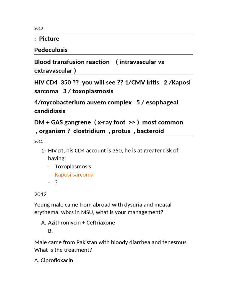 Part 1 - 2010 to1016 - ID and Dermatology_ | PDF | Infection | Health ...