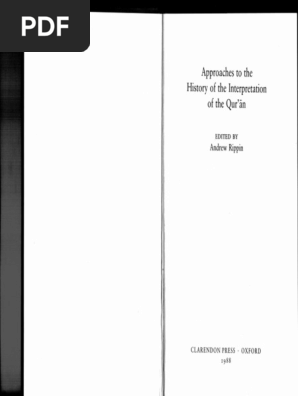 1988, Andrew Rippin, Approaches To The History of Interpretation