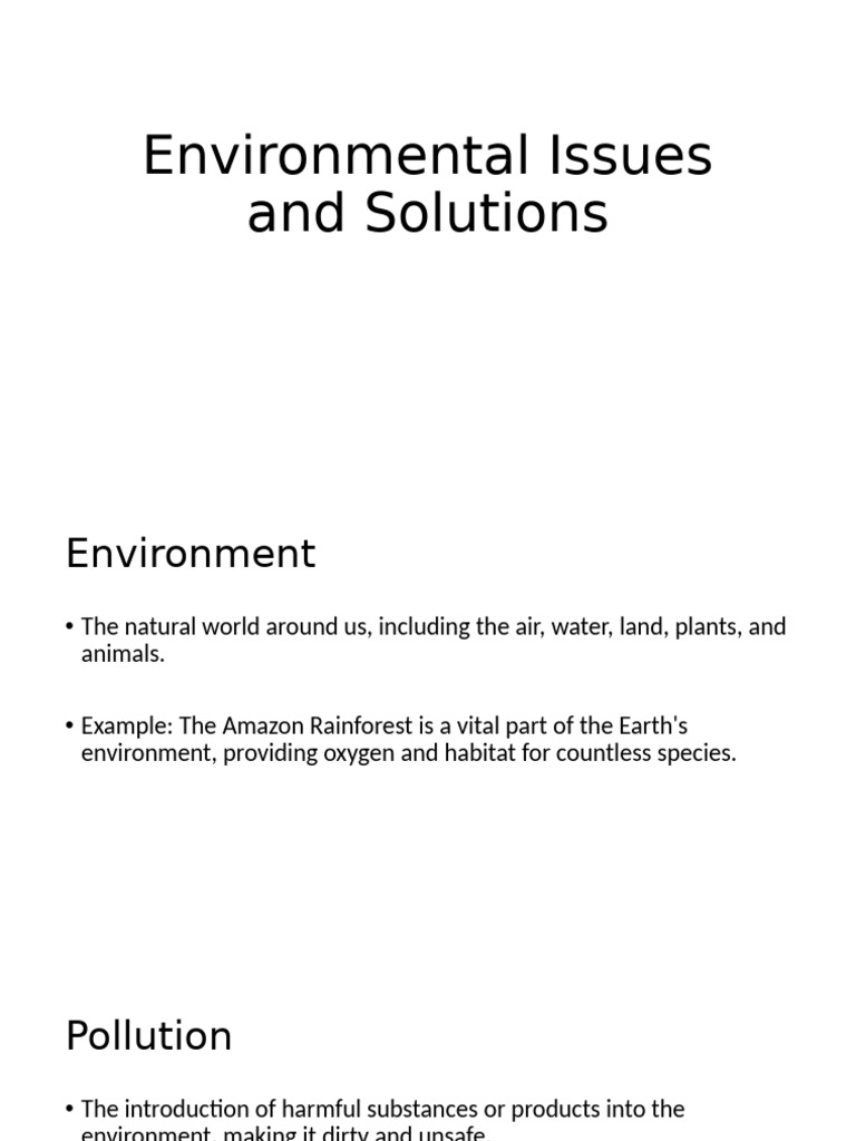 Environmental Issues and Solutions | PDF