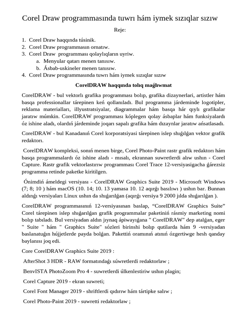Zuxra Corel Draw | PDF