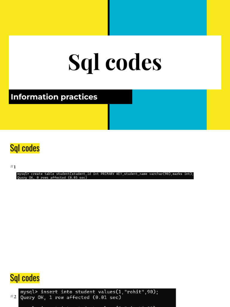 SQL Codes | PDF