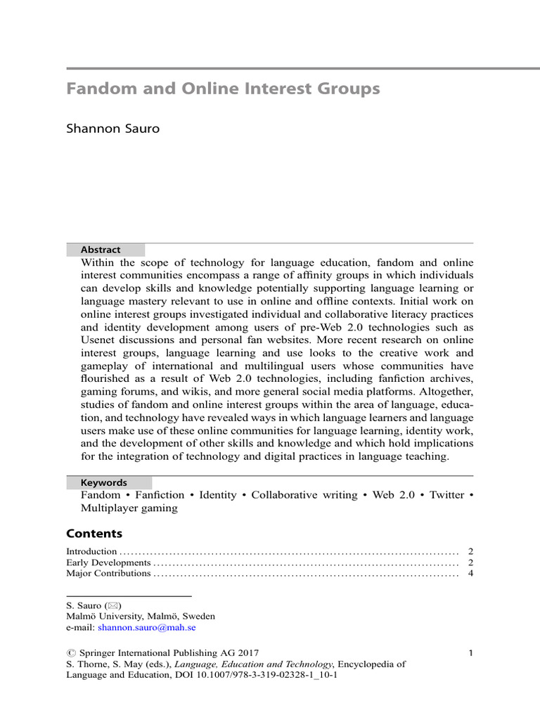 Fandom's Role in Language Learning Online | PDF | Social Media ...