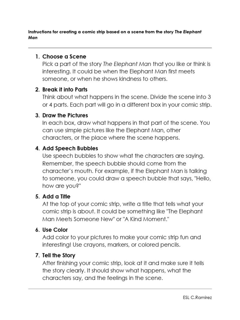 Comic Strip Guide: The Elephant Man | PDF