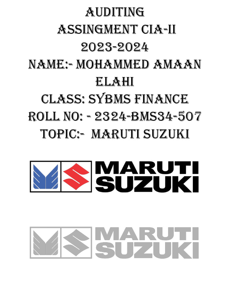 Maruti Suzuki Financial Audit Report 2024 | PDF | Audit | Accounting