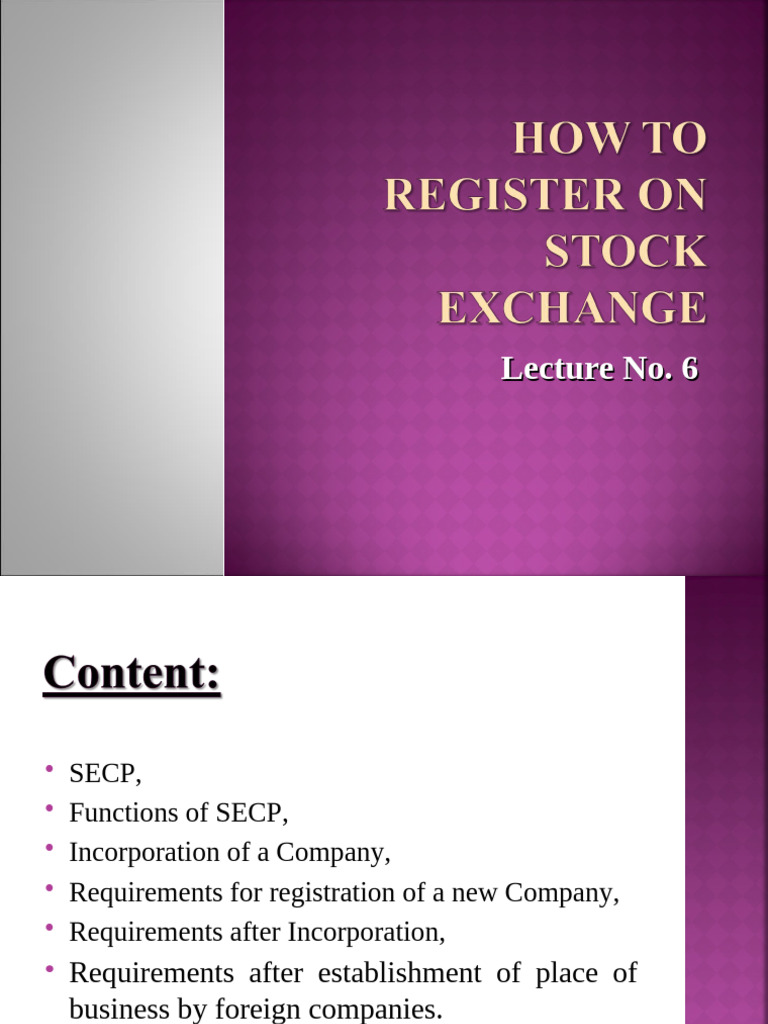 Register On Stock Market | PDF | Corporate Law | Securities (Finance)