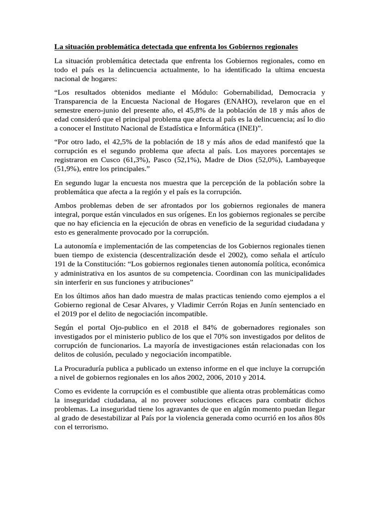 La Situación Problemática Detectada Que Enfrenta Los Gobiernos ...