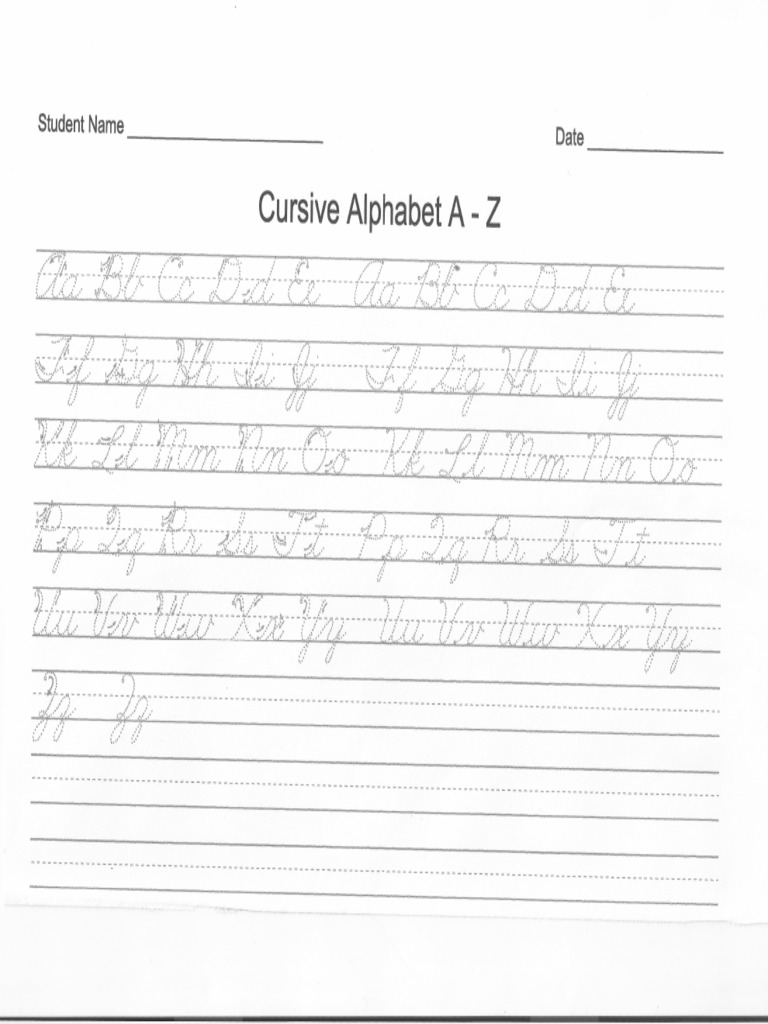 A Z+Cursive+Exercise+1 | PDF