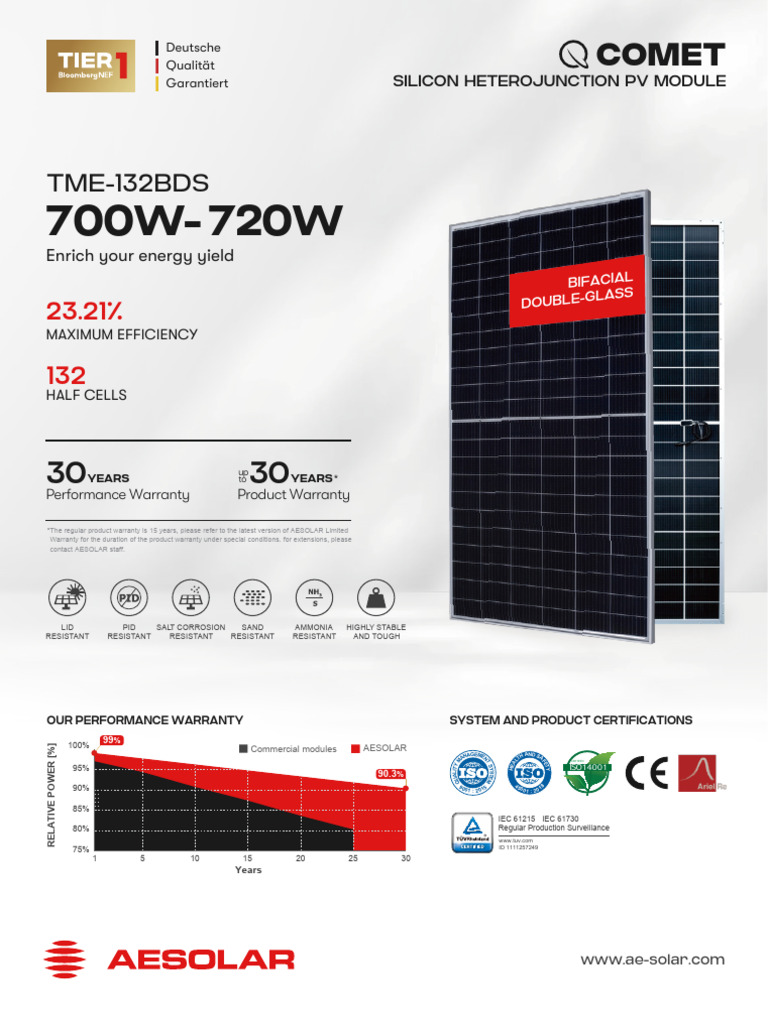 700W Silicon Heterojunction Module | PDF | Electronics | Manufactured Goods