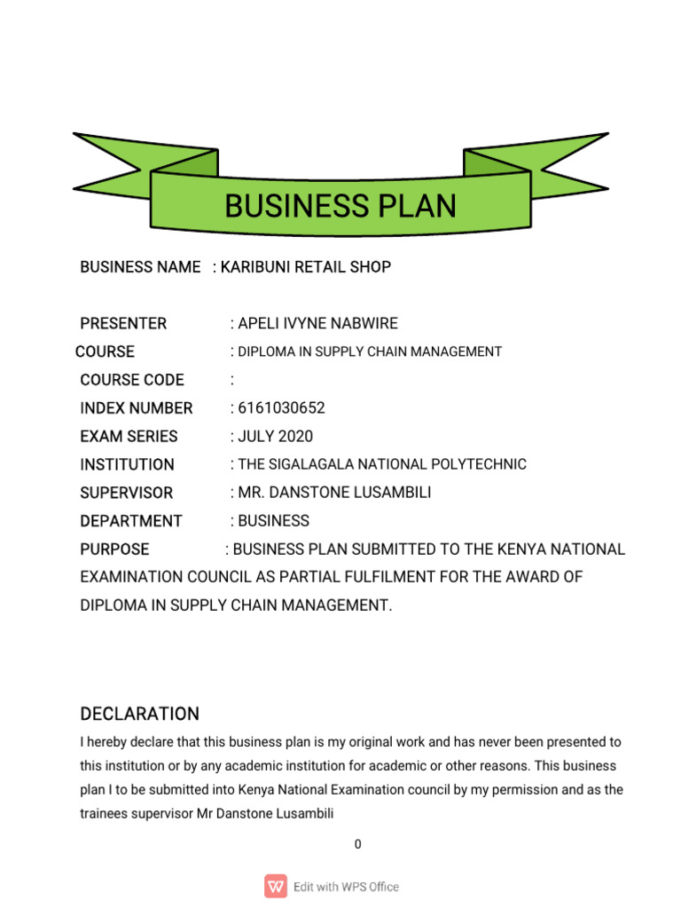 Bplan Training Sample | PDF