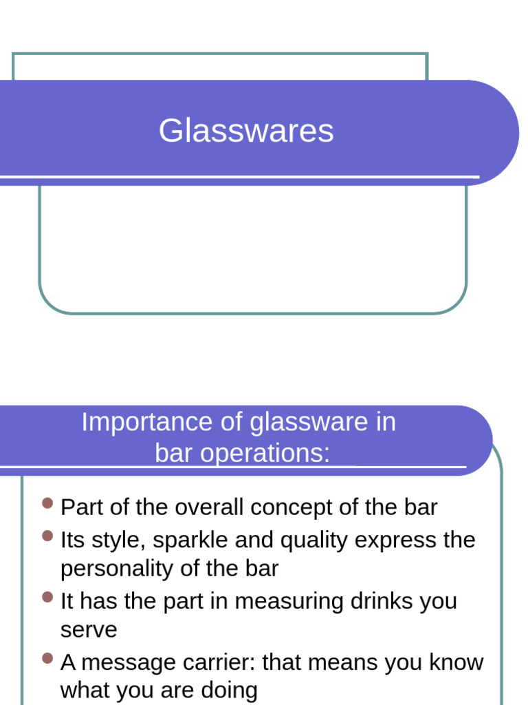 LESSON6-GLASSWARES | PDF | Alcoholic Drinks | Wine