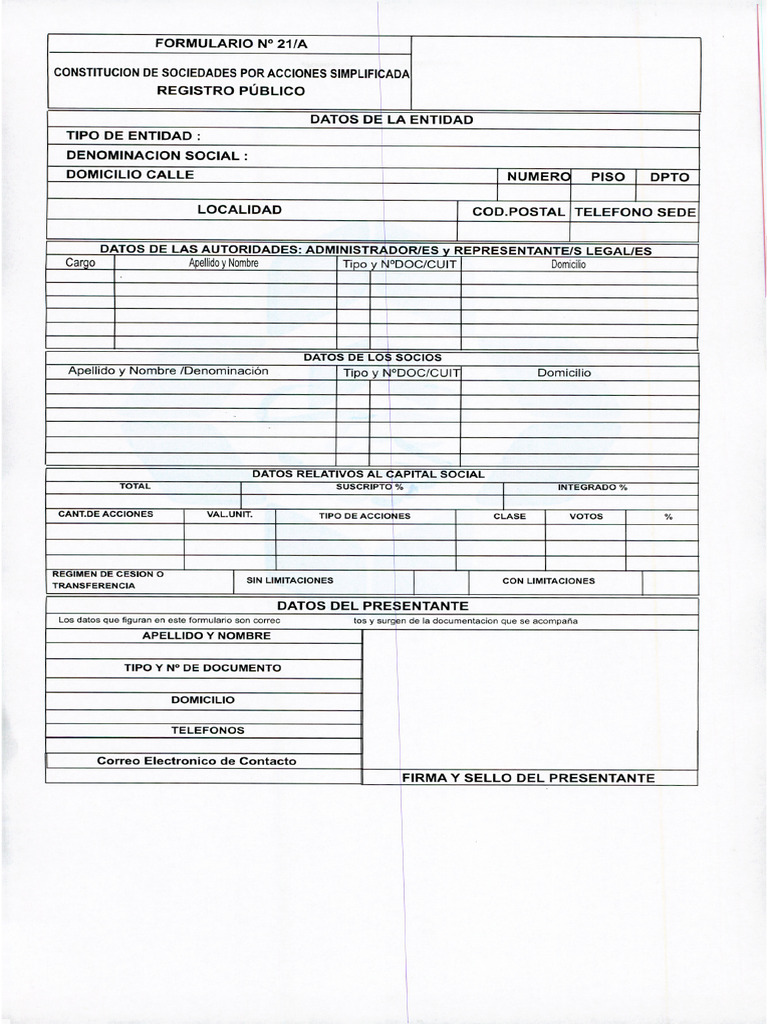Form 21 A Const. Sas | PDF