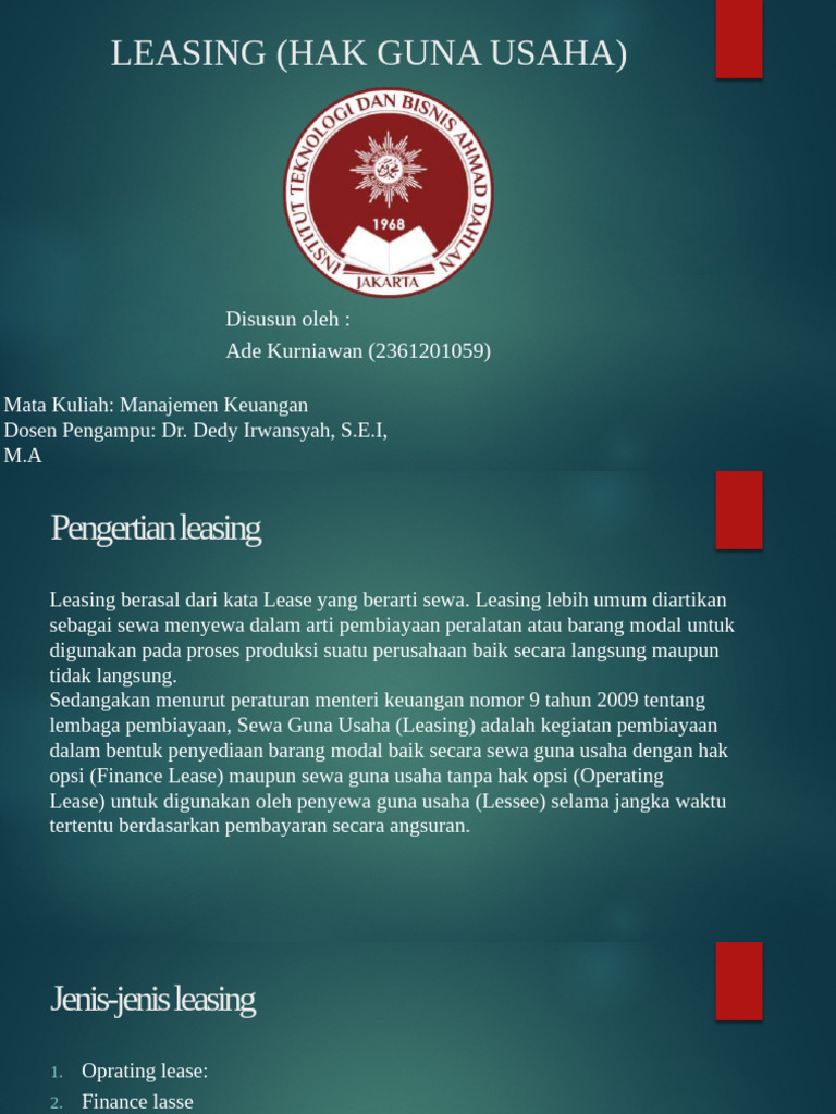 Panduan Lengkap tentang Leasing Usaha | PDF