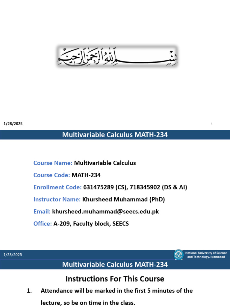 Multivariable Calculus Course Details | PDF | Integral | Derivative