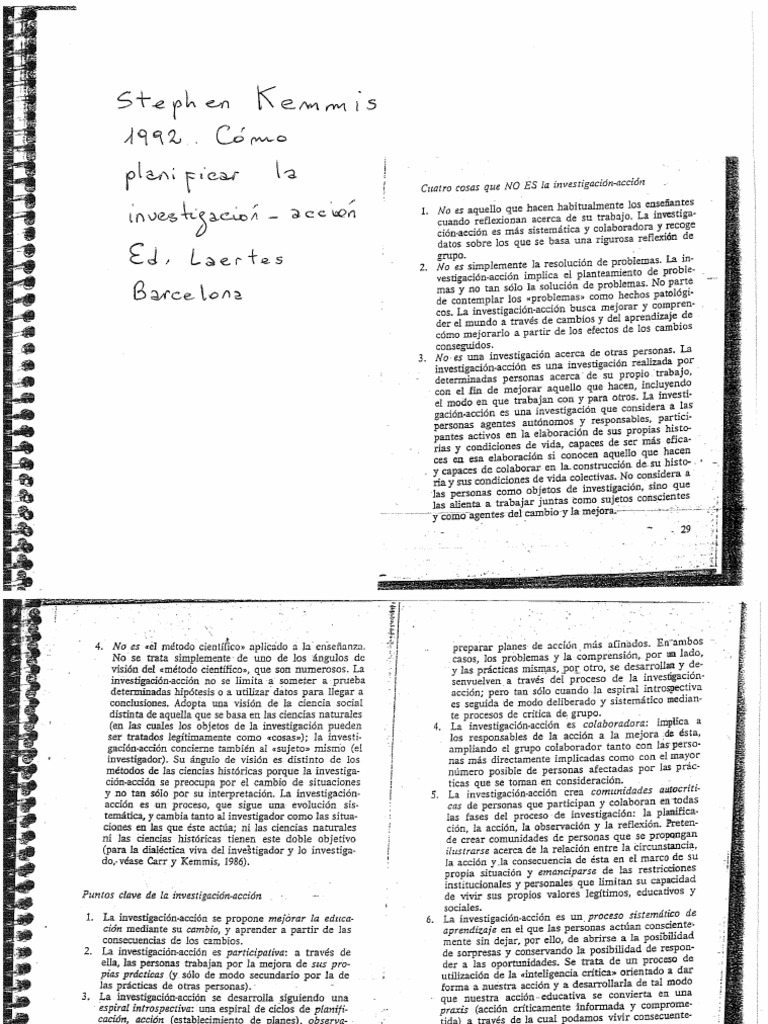 Stephen Kemmis, 1992, Cómo Planificar La Investigación - Acción. Ed ...
