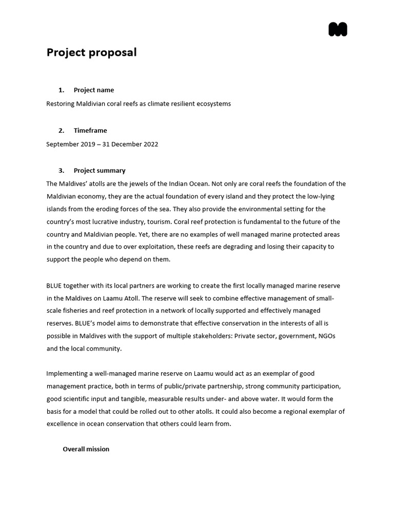 Shaha Hashim - Project Proposal BLUE Shaha | PDF | Biodiversity | Coral ...