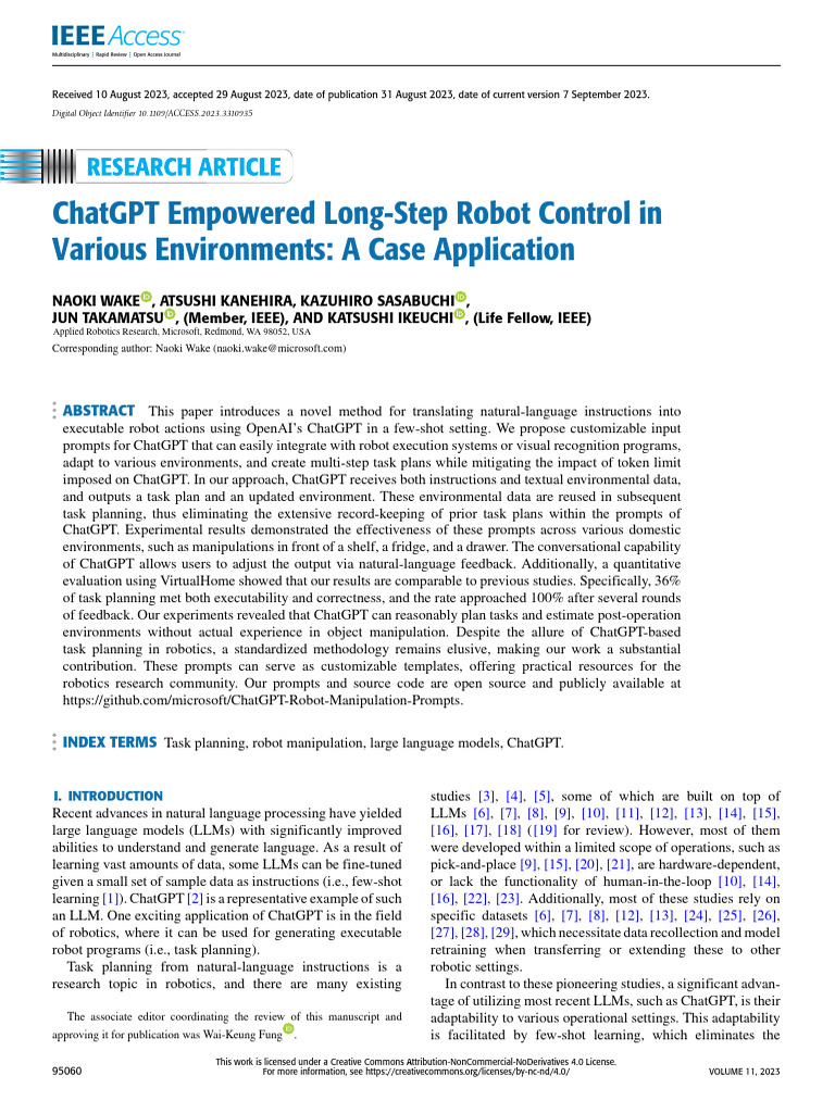 ChatGPT Empowered Long-Step Robot Control in Various Environments A ...