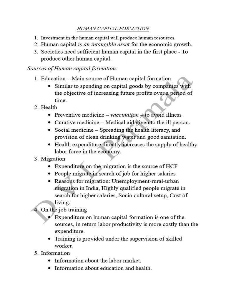 Human Capital Formation and Economic Growth | PDF | Human Capital ...
