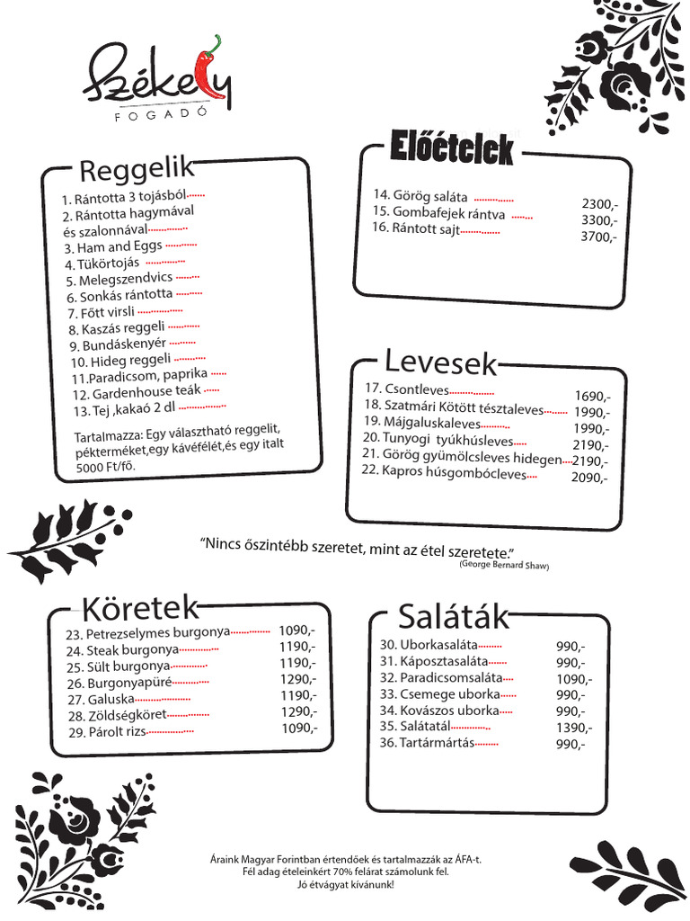 Etlap Hu | PDF