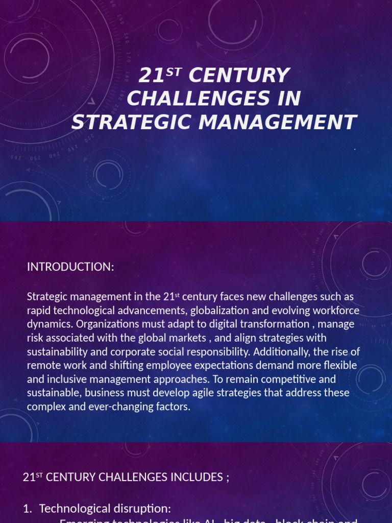 21st Century Strategic Management Challenges | PDF | Strategic ...