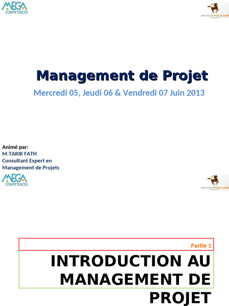 Introduction Au Management de Projet V2 (1) | PDF | Gestion de projet ...