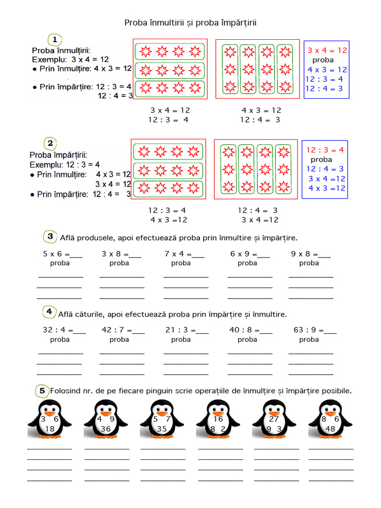 Proba Înmultirii Și Proba Împărțirii | PDF