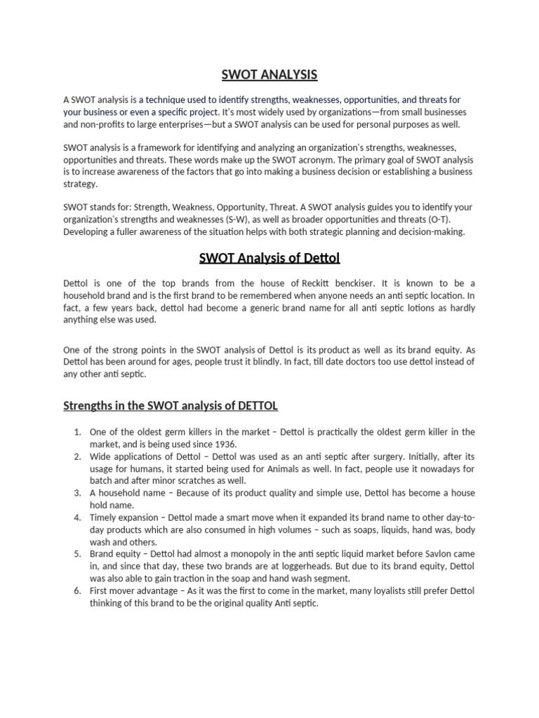 Swot Analysis | PDF | Swot Analysis | Private Sector