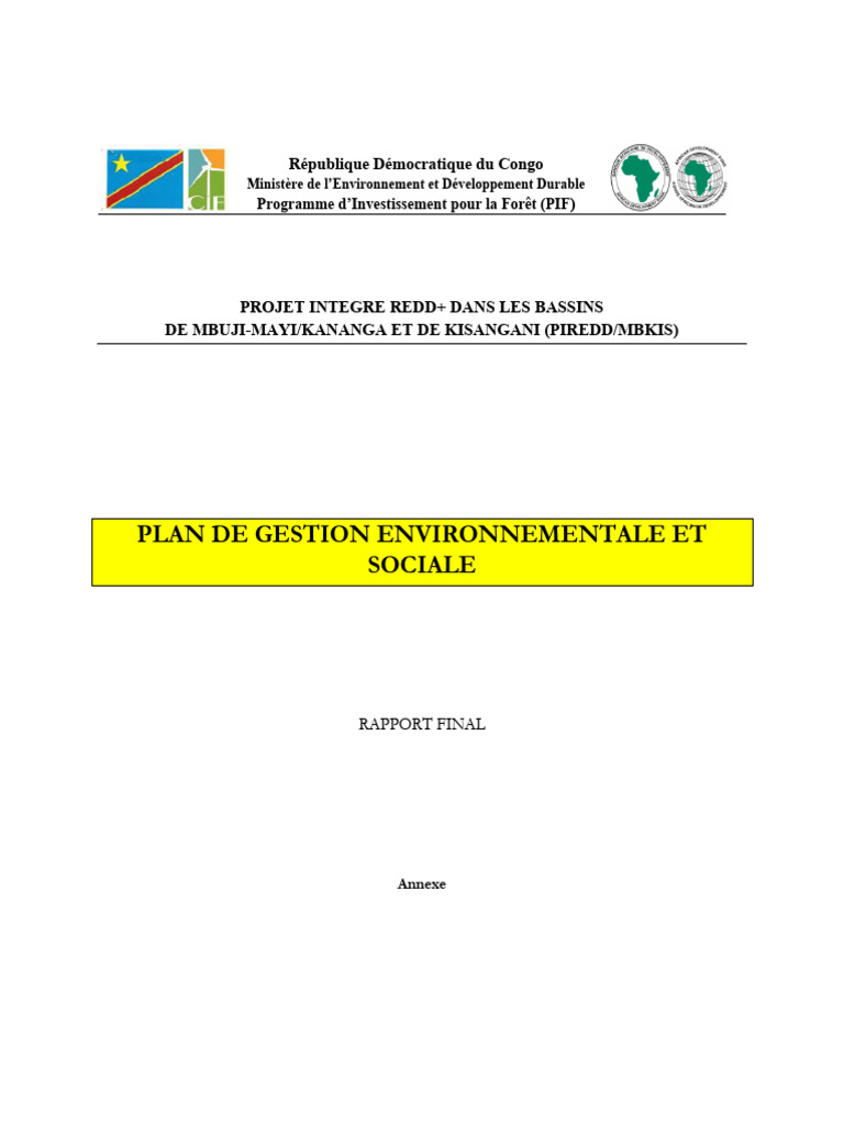 Gestion environnementale du projet PIREDD | PDF | Forêt | Pesticide
