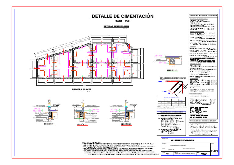 Detalle de Columneta en Cimentación | PDF | Edificios y estructuras ...