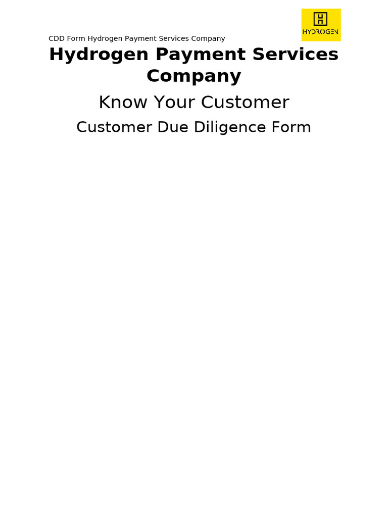 Hydrogen Aml Kyc Questionnaire Updated | PDF | Business