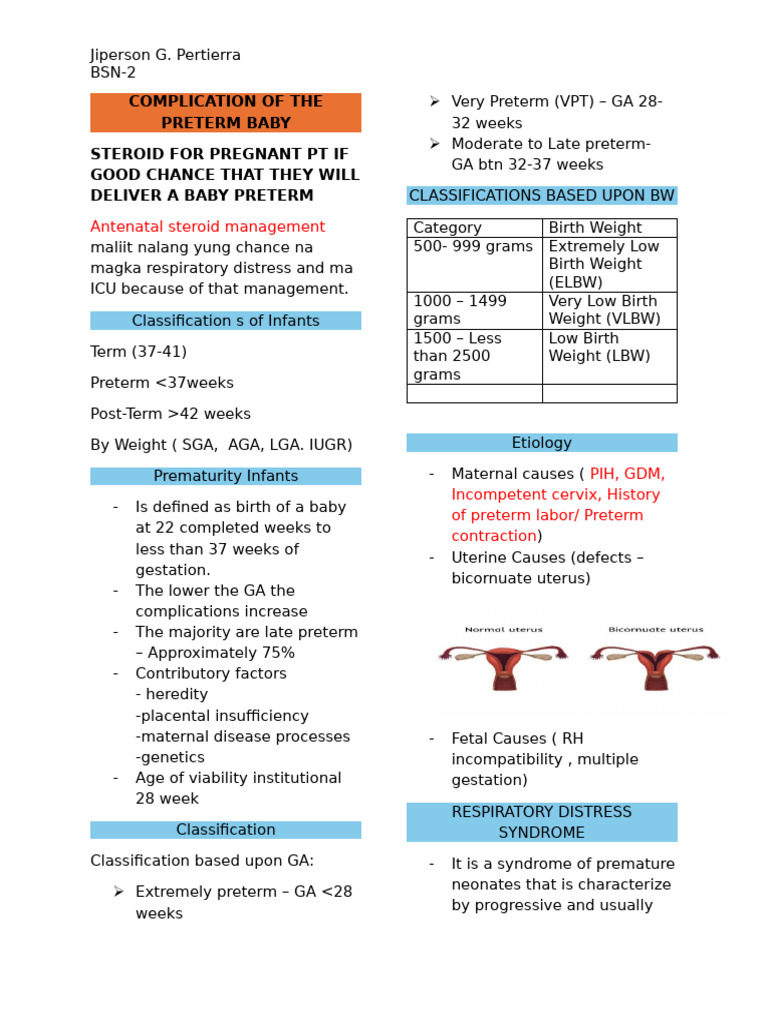 Complication of The Preterm Newborn | PDF | Preterm Birth | Medical ...