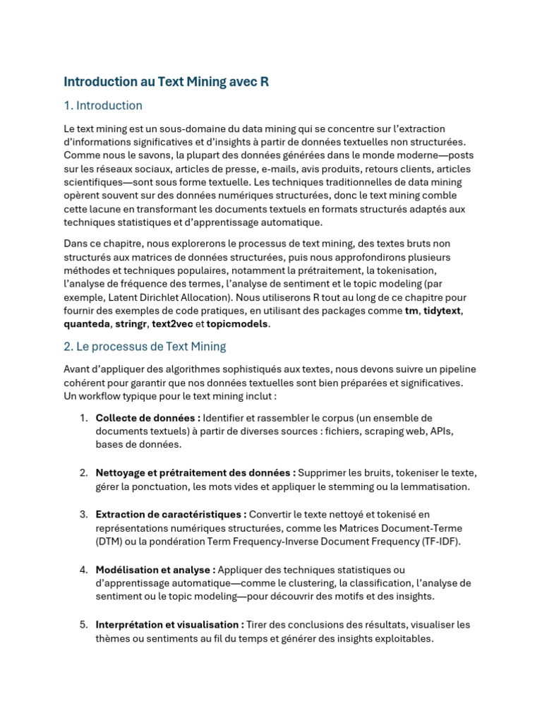 Introduction au Text Mining avec R | PDF | Minage des données ...