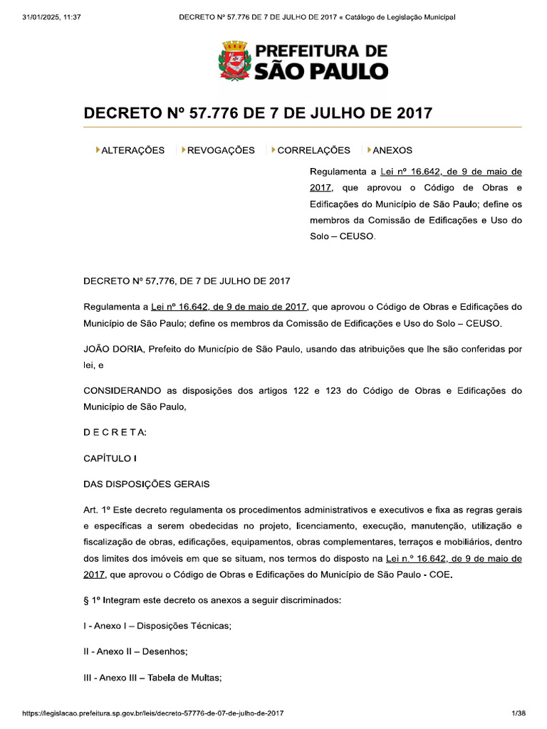 DECRETO #57.776 de 7 de Julho de 2017 | PDF