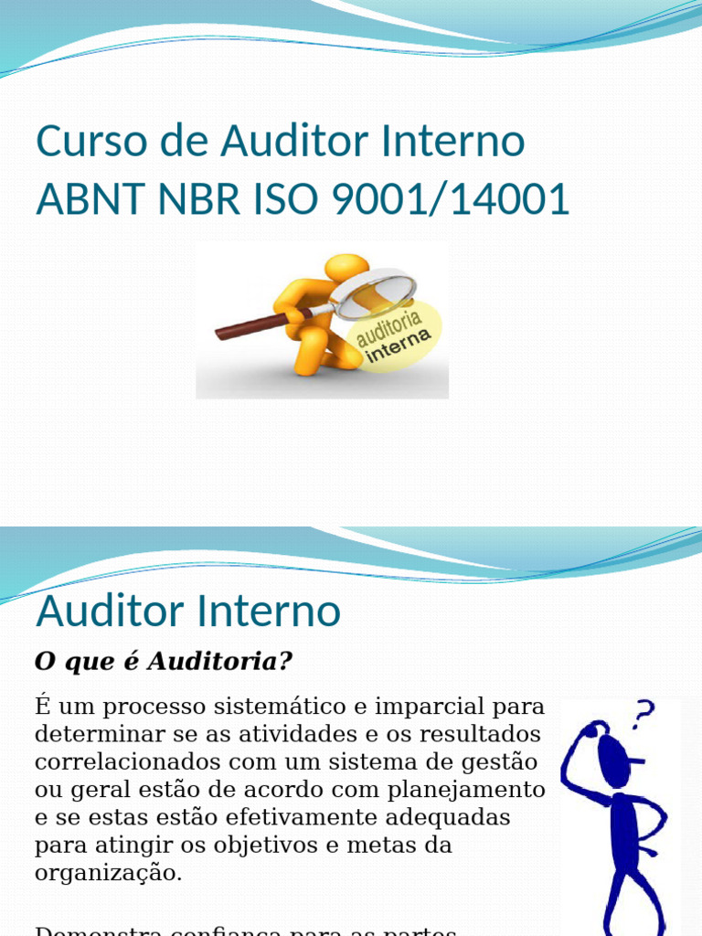 Curso de Auditor Interno ISO 9001/14001 | PDF | Qualidade (negócios)