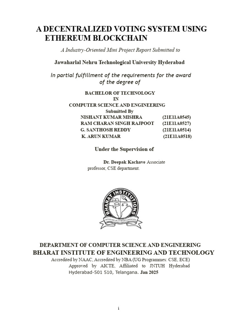 Decentralised Voting System Report - 1 | PDF | Software Testing ...