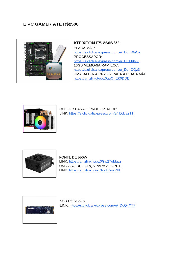 PC Gamer Completo até R$2500 | PDF